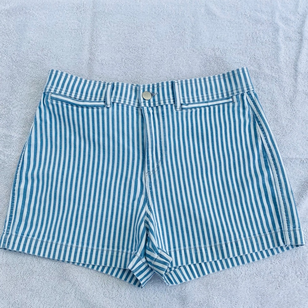 Blue/White Striped Shorts by Loft